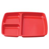 Lot de 6 plateaux à 3 compartiments mélamine - rouge