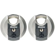 Lot de 8 Cadenas à clés avec disque en acier inoxydable Excell