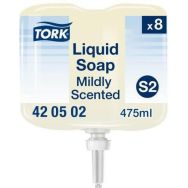 Lot de 8 Recharges de savon liquide Tork Mini doux - Distributeur S2