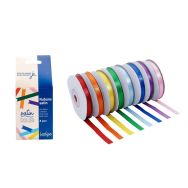 Lot de 8 rubans satin 1 face - 6mmx10 Ml - 8 coloris