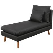 Méridienne Riga enduit PVC noir classé non feu