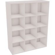 Meuble 12 cases L120xH149,1xP43,2 cm blanc