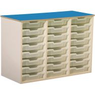 Meuble 24 bacs plastique Zébulon - Bleu azul