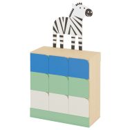 Meuble 9 cases avec portes - zèbre 82 x 38 x 84 cm