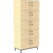 Meuble Octet 10 cases beige 80x180 porte/serrure socle métal gris9006