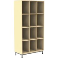 Meuble Octet 12 cases beige 90x180cm socle métal gris 9006