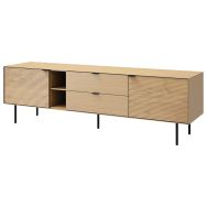 Meuble TV TULSA 1 niche 2 portes 2 tiroirs Chêne