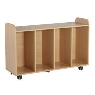 Meuble à bacs 4 cases colonnes hauteur 91 cm coloris hêtre
