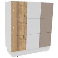 Meuble à casier Eko portes standard serrure à clé socle bois-Buronomic