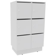 Meuble casier Eko portes tri courrier serrure socle bois - Buronomic