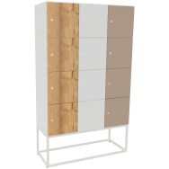 Meuble casier Kim portes standard serrure clé socle métal - Buronomic