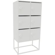 Meuble casier Kim portes courrier serrure code socle métal - Buronomic
