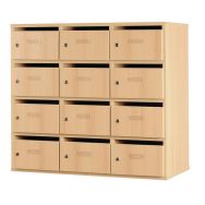 Meuble à courrier Bip Bop 12 cases - hêtre