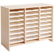 Meuble bas 24 plateaux blancs - Nathan