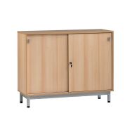 Meuble bas Bip Bop portes coulissantes L 120 cm - hêtre