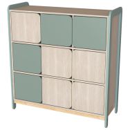 Meuble colonnes avec portes Lili 3 col/9portes Ht 137 cm kaki