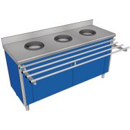 Meuble pré-tri p/adulte, vide-déchet porte-sac - Tournus Equipement