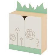 Meuble de rangement 2 portes - herbe 82 x 38 x 84 cm