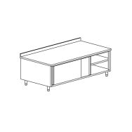Meuble de rangement adossé avec 2 portes coulissantes gamme 600- MRD206/1