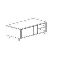Meuble de rangement central avec 2 portes coulissantes gamme 700- MR107/1