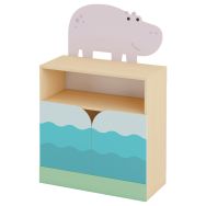Meuble droit 2 portes - hippopotame 82 x 38 x 84 cm