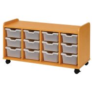 Meuble hauteur 74 cm 4 colonnes, 12 bacs
