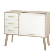 Meuble rangement Vintage coloris Chêne/Blanc - Simmob