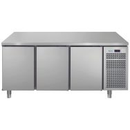 Meuble réfrigéré GN1/1 négatif 3 portes dessus inox dosseret groupe logé LINEAR
