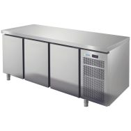 Meuble réfrigéré GN1/1 positif 3 portes dessus inox dosseret groupe logé LINEAR