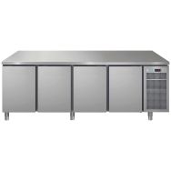 Meuble réfrigéré GN1/1 positif 4 portes dessus inox dosseret groupe logé LINEAR