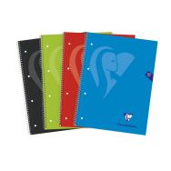 Mimesys cahier spiralé carte rigide 22,5x29,5cm 240p Q.5x5 cadré perfo 4 trous 5 couleurs de bandes couleurs VIVES assorties