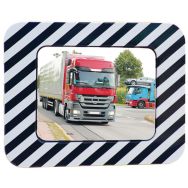 Miroir routier acrylique cadre noir/blanc - Dan Mirror