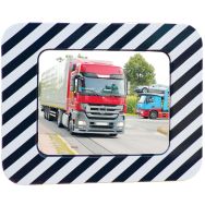 Miroir routier inox antigel cadre noir/blanc - Dan Mirror