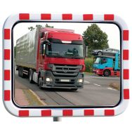 Miroir routier inox antigel cadre rouge/blanc - Dan Mirror