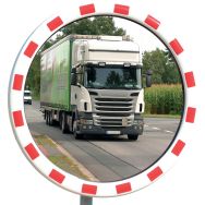 Miroir routier polycarbonate cadre rouge/blanc - Dan Mirror