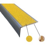 Nez de marche adh. alu/PVC intérieur 3 m x 39 x 23 mm jaune