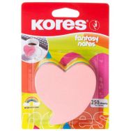 Note repositionnable coeur fantaisie 70x70mm couleur neon