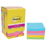 Notes Post-it® Super Sticky 76mm x 76mm 12blocs assortis
