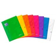 OXFORD Cahier EasyBook 24x32cm Grands Carreaux Seyès 48 Pages Agrafées Couverture Polypro Coloris Assortis