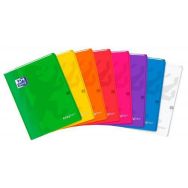 OXFORD Cahier EasyBook 24x32cm Petits Carreaux 5mm Margés 96 Pages Agrafées Couverture Polypro Coloris Assortis