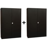 Pack 2 armoires 195x120x42 cm - Noir