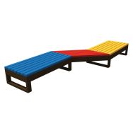 Pack 2 banquettes MYA + 2 modules d'angle multicolore/marron