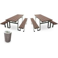 Pack 2 tables FP80 galva en kit + 1 Poubelle Escapade avec élastique