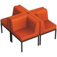 Pack 4 chauffeuses d'angle Lotua tissu 100% polyester _ - Sokoa