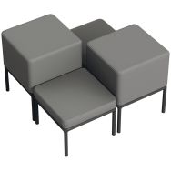 Pack 4 poufs Lotua enduit PVC Ginkgo _ - Sokoa