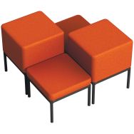 Pack 4 poufs Lotua tissu 100% polyester _ - Sokoa