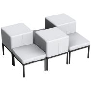 Pack 6 poufs Lotua tissu 100% polyester _ - Sokoa