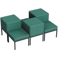 Pack 6 poufs Lotua tissu enduit PVC Ginkgo _ - Sokoa