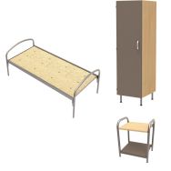 Pack Thélia n°1:Lit 80 som.agglo+chevet+armoire - Manutan Expert