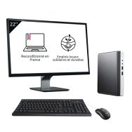 PC bureau reconditionné : UC USDT i5 10e gen 8Go/256Go SSD Win11Pro + écran 22''